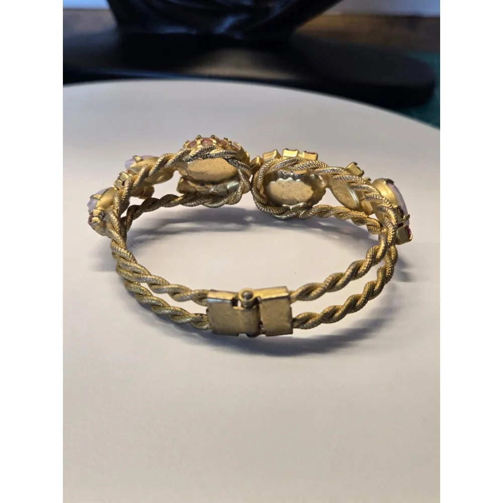 Vintage Women's Unbranded Bracelet, One Size, Gold, Pink and Purple